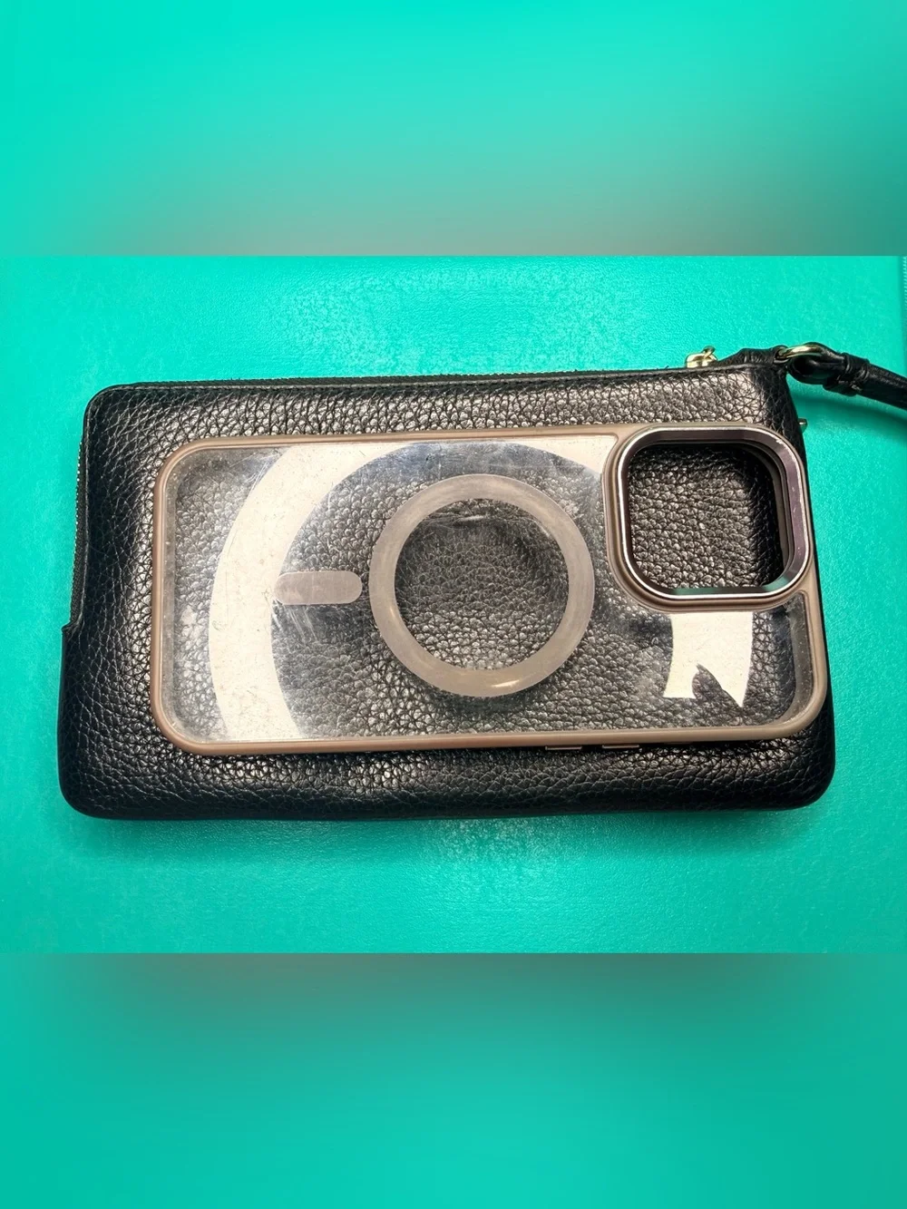 COACH Double Zip Wallet Wristlet CX161 🤎🖤